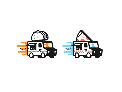 T vs P fast food illustration mexican pizza race slice sticker stroke taco truck trucks