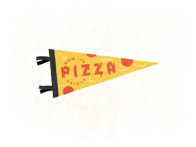 Wow, it's Pizza Friday cheese melt mule noise pennant pepperoni pizza slice sticker