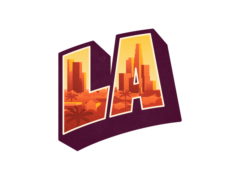 LA palms gold sunset buildings city downtown la sticker california los angeles