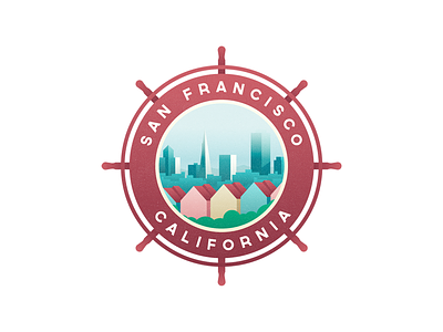 San Francisco badge california city cold foggy ladies painted pier san francisco sf sfo sticker