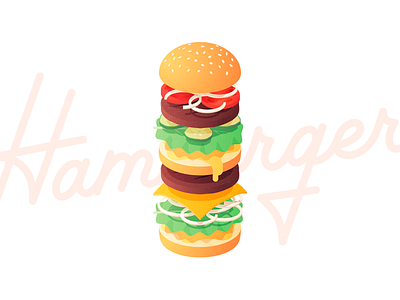 Hamburger burger cheese floating food gradient hamburger lettuce meat onions pickles shadows tomato