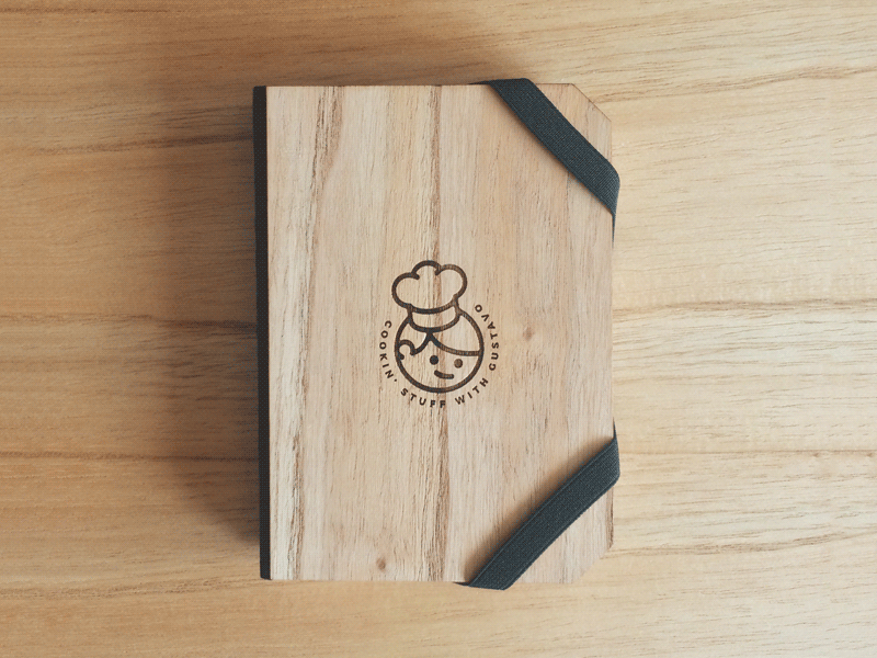 It's time to illustrate (and write) book boy chef cooking face food happy logo notebook photo wood