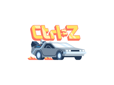 Ctrl➭Z: iOS free sticker pack back car cmd control delorean free future ios movie pack sticker z