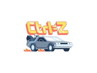 Ctrl➭Z: iOS free sticker pack back car cmd control delorean free future ios movie pack sticker z