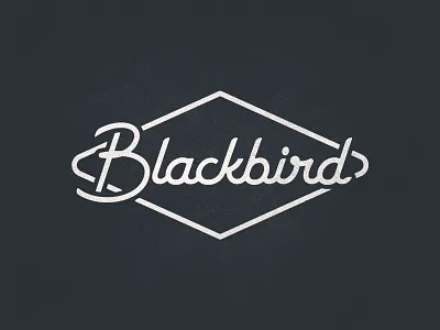 Blackbird bird cafe geometric heavy industrial lettering moto motorcycle racer vintage