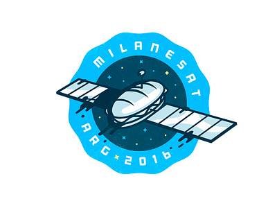 Milanesat 2016 argentina badge illustration milanesa sandwich satellite shadow space stars stroke submarine