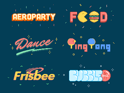 Aeroparty Titles 8-bit food hamburger lettering ping pixel pixelated pong titles typography