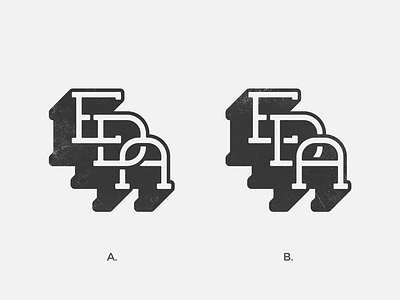 EDA: A or B? band brand grain initials logo monogram music shadow typography