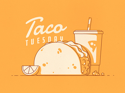 Taco Tuesday! drink fast food illustration lemon light mexican shadow soda stroke taco tuesday