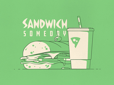 Sandwich Someday? drink fast food illustration light sandwich shadows stroke