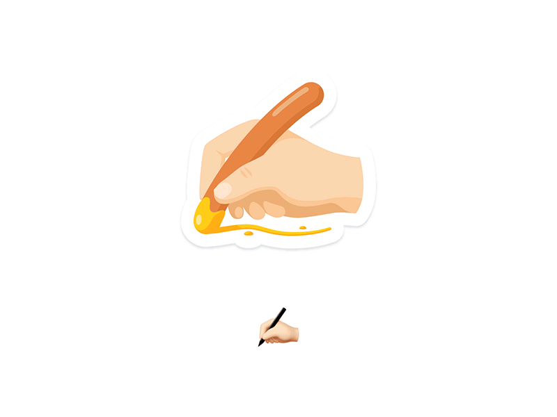 ✍️ cheese emoji fast hand hot dog mustard pack pen sausage sticker write writer