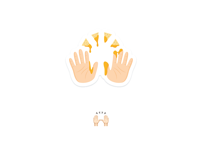 🙌 cheese emoji food hands illustration mexican nachos pack raising sticker tones