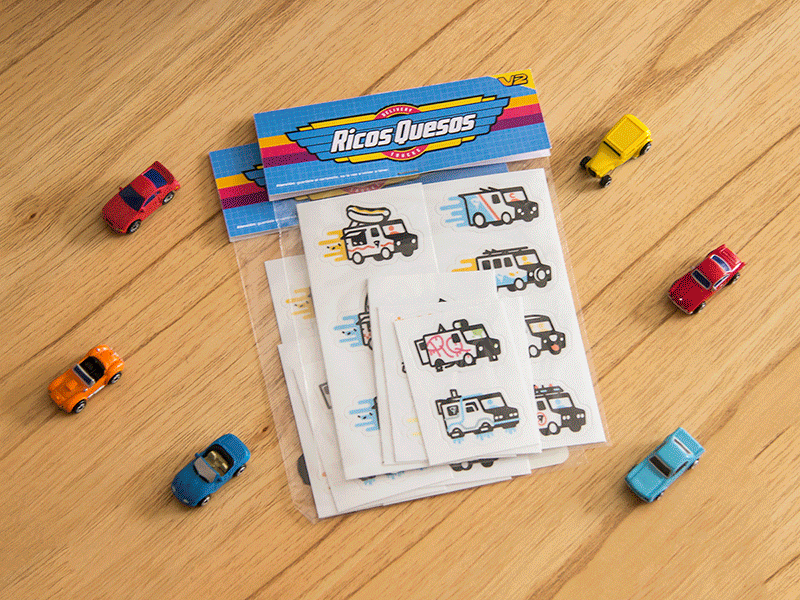 Ricos Quesos: Delivery Trucks Sticker Pack 90s cars delivery illustration machines micro pack sticker toys trucks