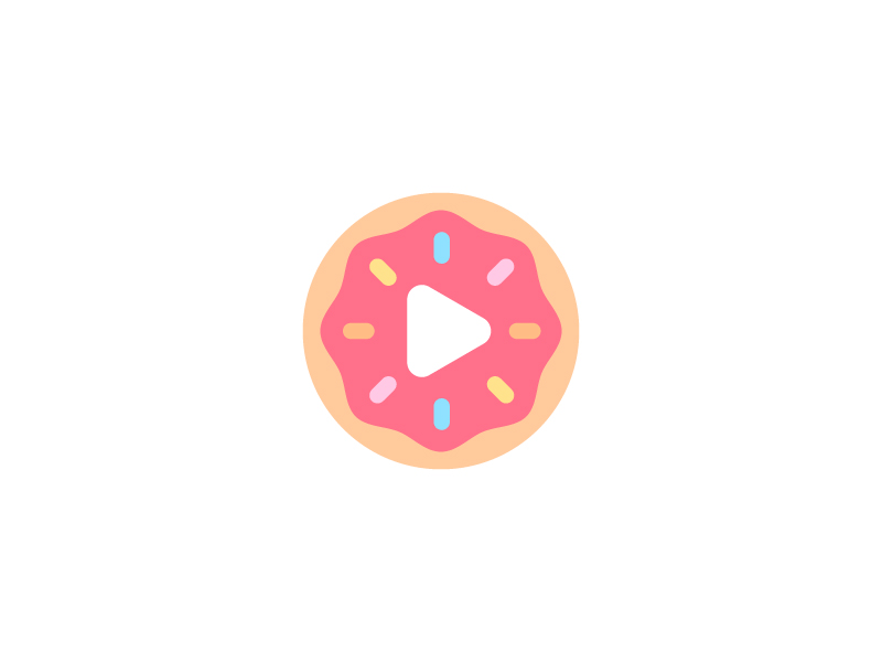 DonutGlaze Logo bakery brand branding donut donuts flat food logo play streaming torrent