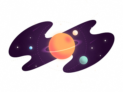 Zepl: illustration style 1 galaxy gradient hole illustration planet planets space stars ui