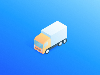 Mystery Project gradient illustration isometric moving transport truck vehicle work