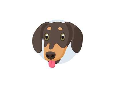 Rocky avatar dachshund dog face flat friendly happy head illustration instagram sausage
