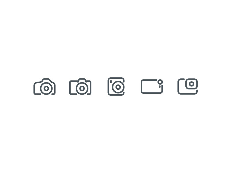 Camera Icons simple stroke icons iconography lens phone instax gopro reflex dslr camera