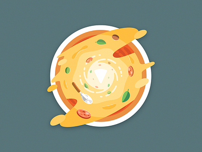 Pizza & Beyond cheese food galaxy melt olive pepperoni pizza slice sticker universe vortex