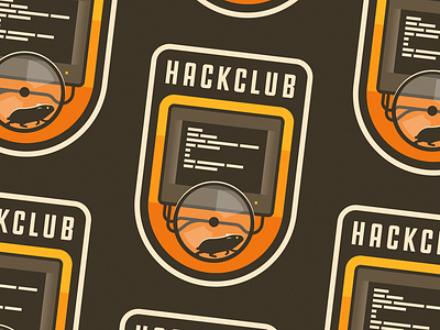 Hackclub animal badge code display hack hacker hamster patch pet sticker vintage