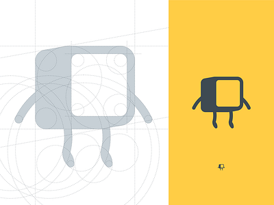 The grid brand character cube grid icon illustration logo pixel studio