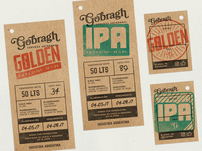 Gobragh: more tags argentina beer brewery craft golden ipa print stamp tag vintage