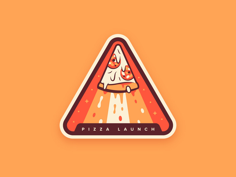 Pizza Launch 🍕 triangle cheese pepperoni food slice pizza badge space