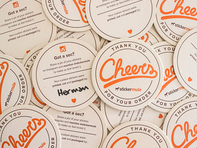 Cheers! beer coaster coasters drink lettering mule printed stationary stationery sticker