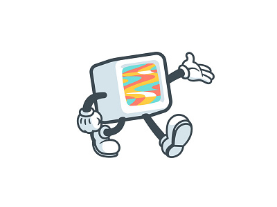 The Pal box brand character cuphead glitch illustration stroke tv vintage