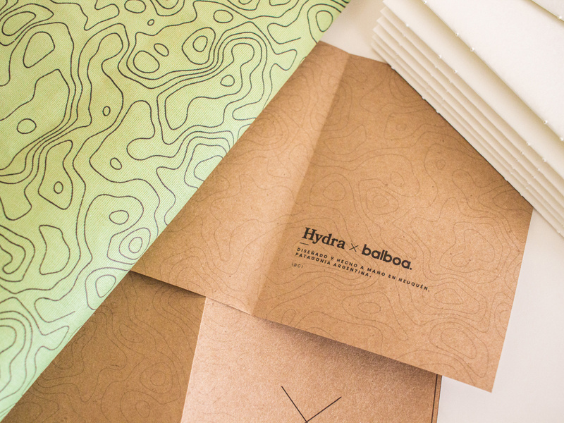Hydra x Balboa. stationary stationery screen print pattern topography handmade book notebook