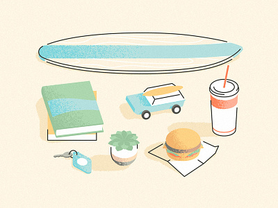 California Coast Stuff beach book california coast drink food grain hamburger hamburgers hotel motel shadow souvenir summer surf surfboard
