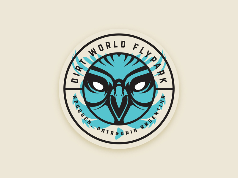 Dirt World Flypark Sticker argentina badge bike bmx circle dirt face geometric illustration logo mascot owl patagonia sport sticker