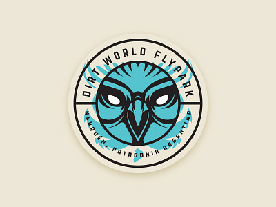 Dirt World Flypark Sticker argentina badge bike bmx circle dirt face geometric illustration logo mascot owl patagonia sport sticker