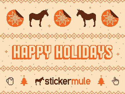 Happy Holidays! 8 bit christmas coffee happy holidays illustration internet knit lettering pixel snow sticker sticker mule sweater typography