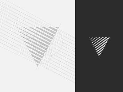Vault Media Group brand geometric gradient grid grid construction light logo triangle v