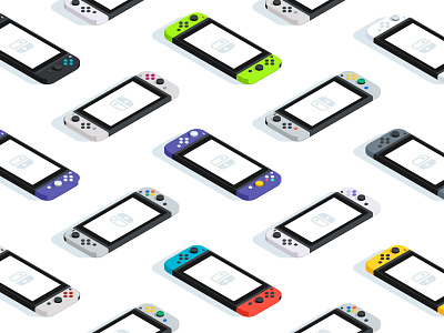 Color Heritage Pattern console game gamer handheld illustration isometric light nintendo pattern retro shadow switch video games vintage