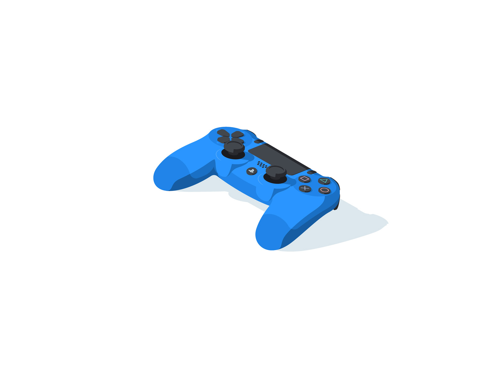 Dualshock 4 ps4 icon illustration isometric blue video games gamer gamepad controller dualshock ps playstation