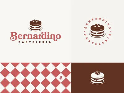 Bernardino Pastelería argentina bakery brand cake cakery food icon iso logo shop