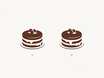 Bernardino: A or B? brand cake cakery food fruit icon illustration logo poll simple sweet