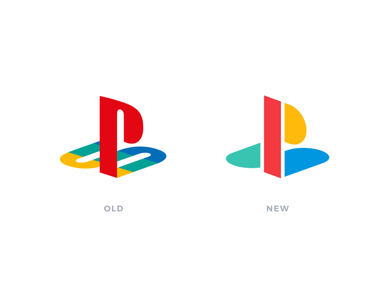 PlayStation logo redesign brand colorfull geometric logo playstation ps ps4 redesign retro sony vintage