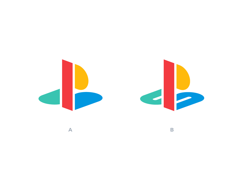 PlayStation logo redesign: A or B? brand branding game gamer geometric logo playstation ps redesign retro sony video games vintage