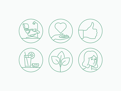 Circle Iconography design drink eames green hands heart iconography icons illustration lemonade love plant simple stroke woman