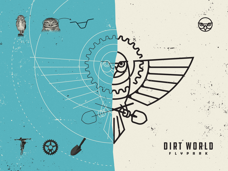 DWFP: concept & construction animal bmx brand branding bycicle circle circular concept dirt grid illustration jump logo owl