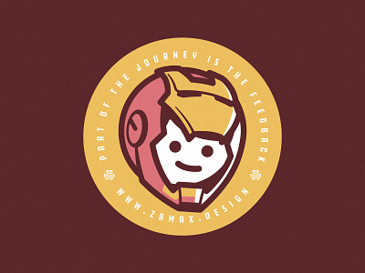 IronZam avengers badge brand character designer hace head helmet illustration iron man ironman journey logo marvel sticker superhero tony stark