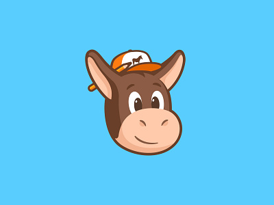 Herman is ready to work animal brand cap character design face happy head herman illustration logo mule pencil sticker