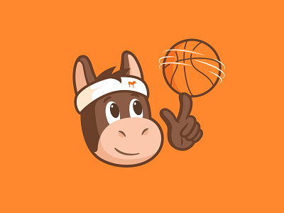 Mulebron animal ball basket basketball brand cartoon character cute hand illustration mule rotating sticker