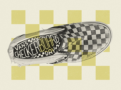 Happy Checkerboard Day! california checkerboard ipad pro lettering old procreate retro shoe skool slipon square vans vintage