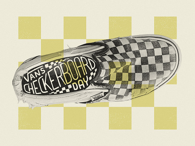 Happy Checkerboard Day! california checkerboard ipad pro lettering old procreate retro shoe skool slipon square vans vintage