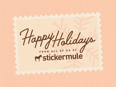 Happy Holidays! brand branding happy holidays lettering mule postal postcard retro snow stamp sticker vintage wood