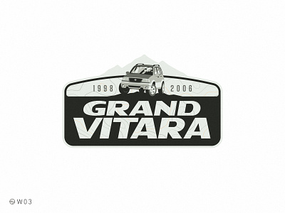 W03 - Suzuki Grand Vitara adventure badge car chevrolet expedition flat illustration mountain off road offroad sticker suv suzuki topography vitara